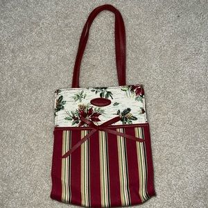 Longaberger Canvas Tote Christmas Print.